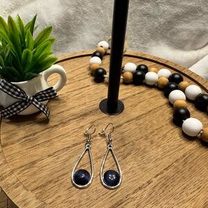 Elegant Silver and Blue Teardrop Earrings